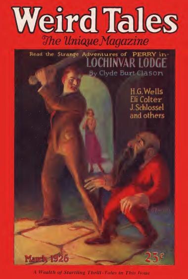 Weird Tales cover, March 1926, by Andrew Brosnatch