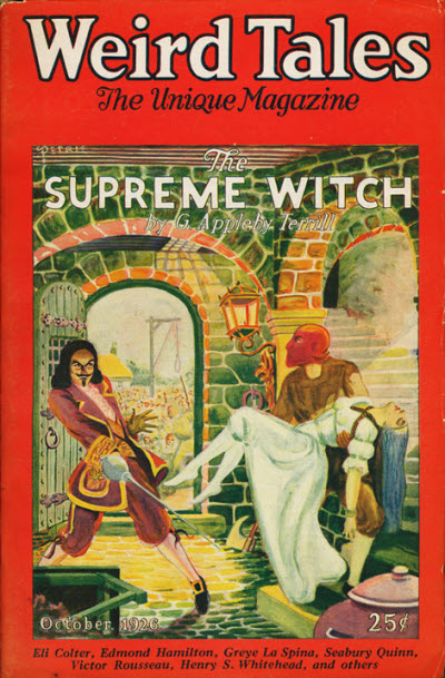First published in Weird Tales, October 1926 (vol. 8, no. 4). Issue cover by C. Barker Petrie Jr.