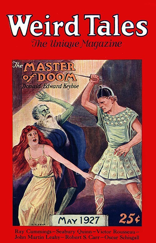 Weird Tales cover, May 1927, by C. C. Senf