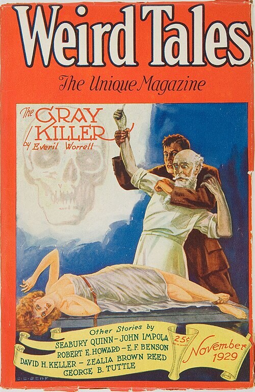 Weird Tales cover, November 1929, by C. C. Senf