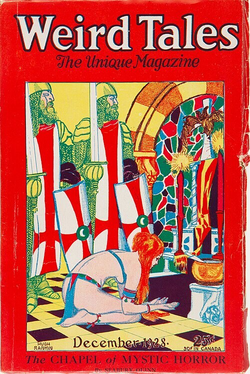 Weird Tales cover, December 1928, by Hugh Rankin
